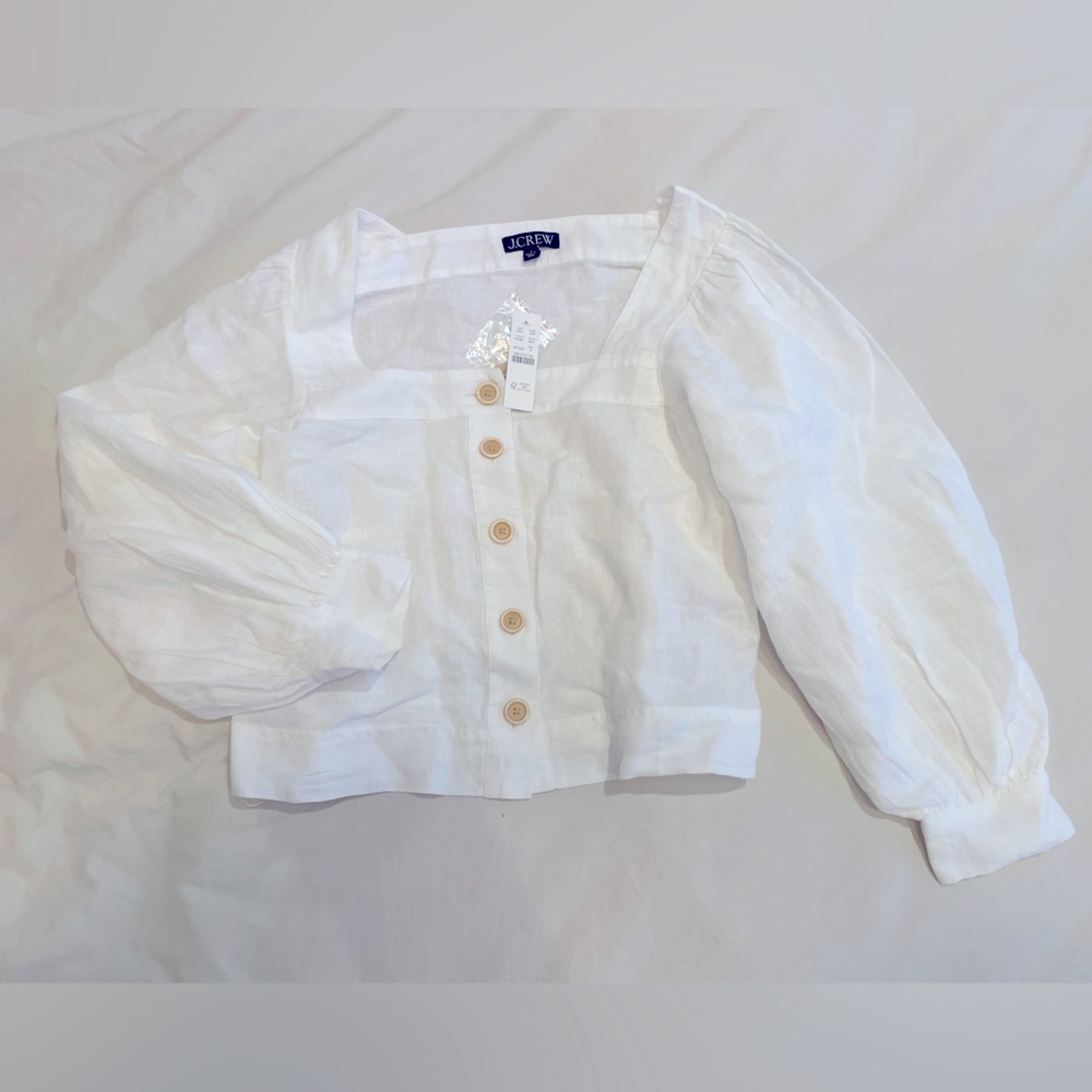 J.Crew size S white linen top